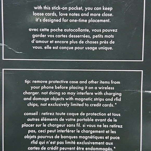 KATE SPADE NEW YORK SILVER GLITTER SHINE PHONE STICKER POCKET CARD HOLDER - Picture 6 of 9